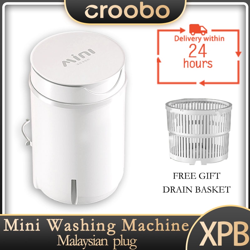 Croobo 4.5KG Mini wash machine XPB 2in1 Clean And Dry Portable Dehydration Single Barrel Child mother and baby 迷你洗袜子内衣裤洗衣机小型单筒家用宿舍儿童母婴