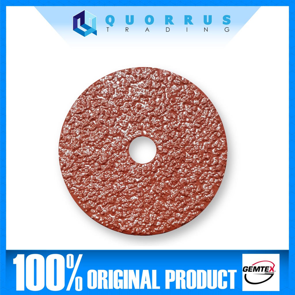 Original Gemtex “C” Type 4″ x 5/8″ P16 Aluminum Oxide Resin Fibre Discs