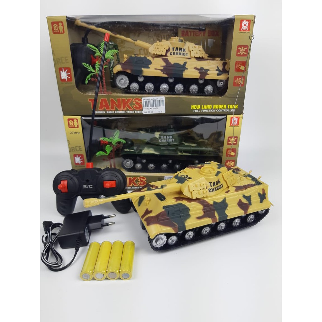 FREE BATTERY Military Tank 4CH Radio Remote Control Battery RC Tanks Toy.Kereta Kebal.