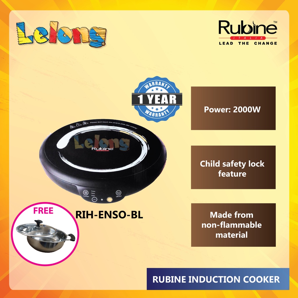 Rubine Induction Cooker RIHENSOBL FREE POT Shopee Malaysia