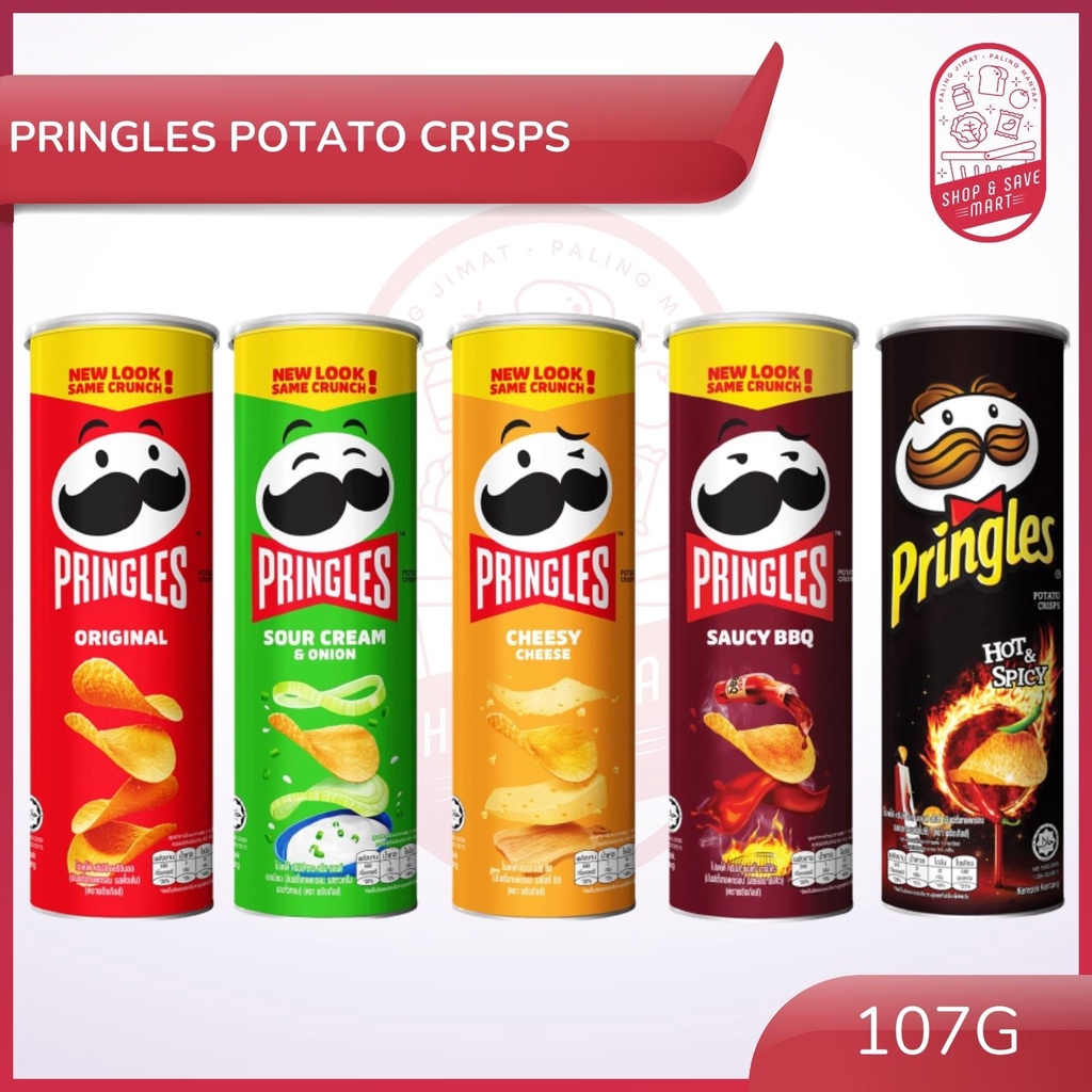 Pringles Potato Crisps - 107g (Flavor: Oringal/Sour Cream & Union ...