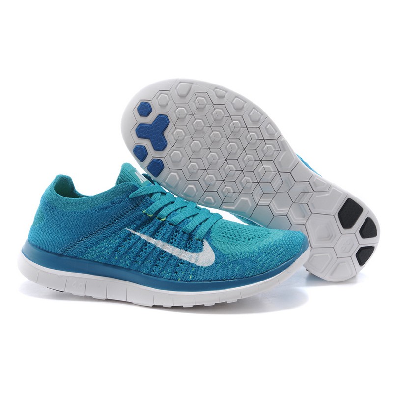Nike Free 4 0 V4 Flyknit Wmns Running Moonlight Blue Green Shopee Malaysia