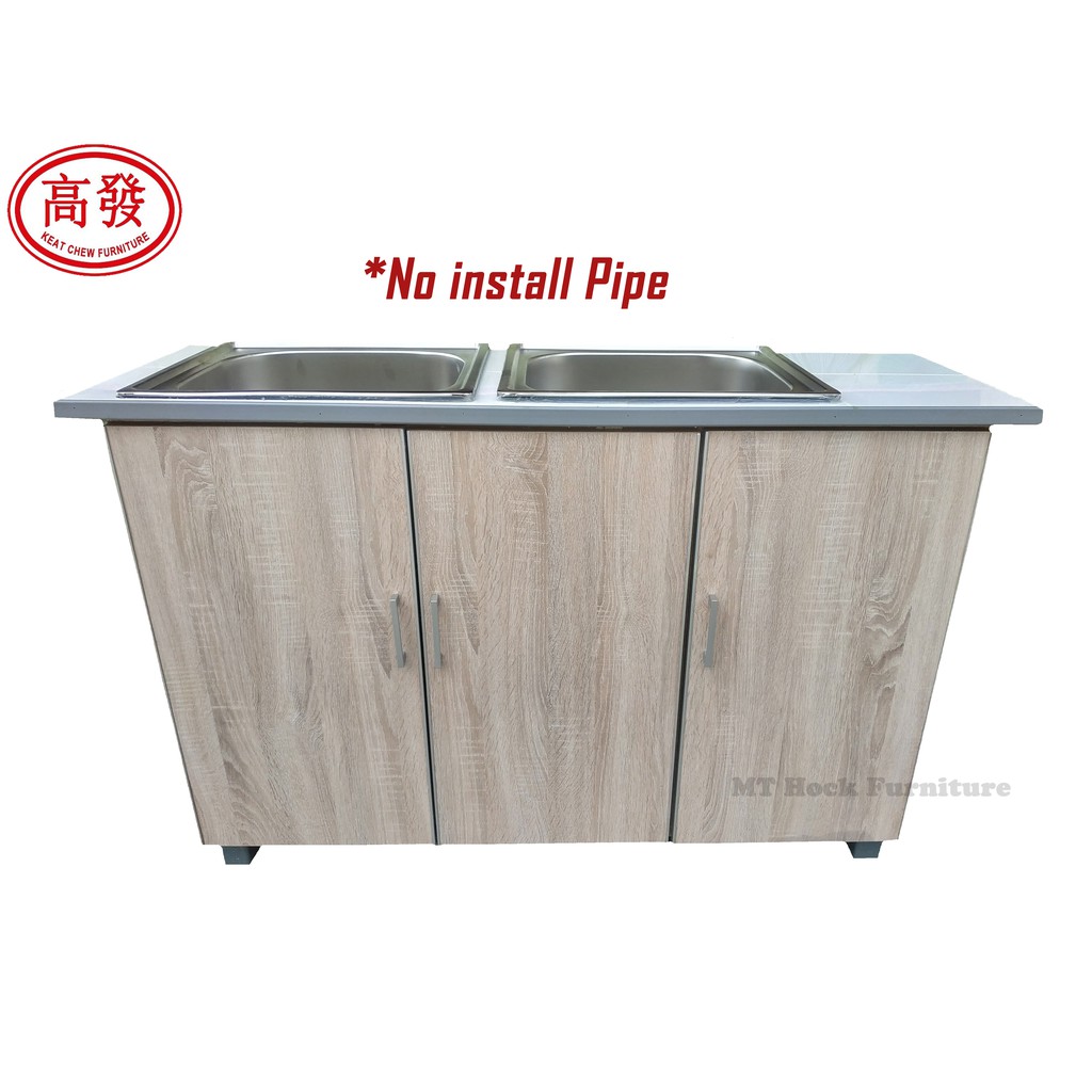 4FT Double Sink Kitchen / KITCHEN Tile ToP with DOUBLE