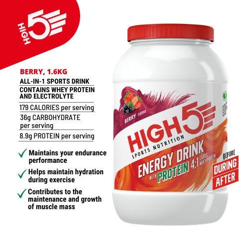 HIGH5 ENERGY DRINK w PROTEIN ALL IN ONE sports drink for use during
