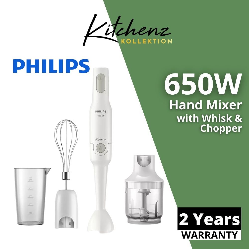 Philips Hand Blender 650W Pro Mix Hand Blender (0.5L Beaker+ Chopper+