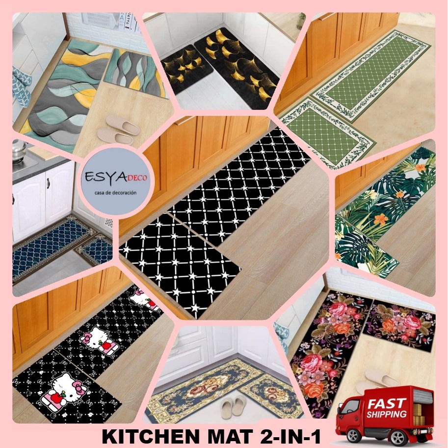 Buy Ready Stock 2 Pcs Alas Kaki Dapur Kitchen Mat Living Room Anti Slip Seetracker Malaysia