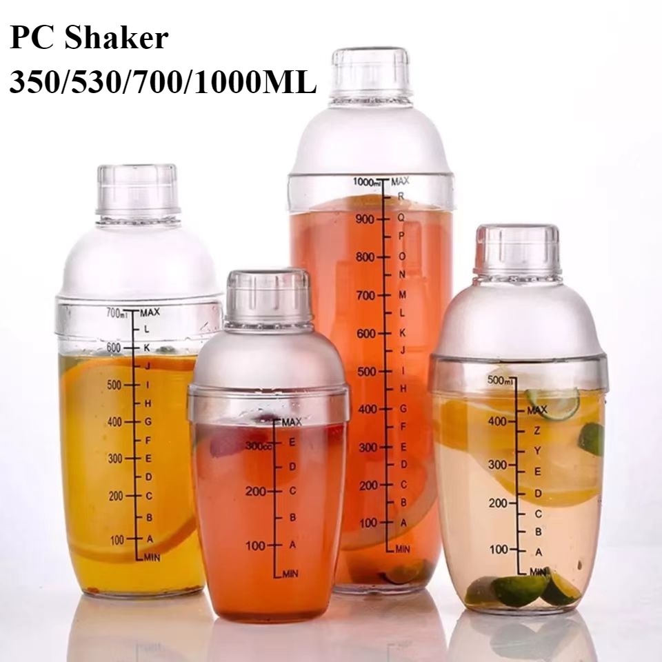New Cocktail Shaker Home Bar Utensil Plastic Shaker Cup Drink Milk Tea ...