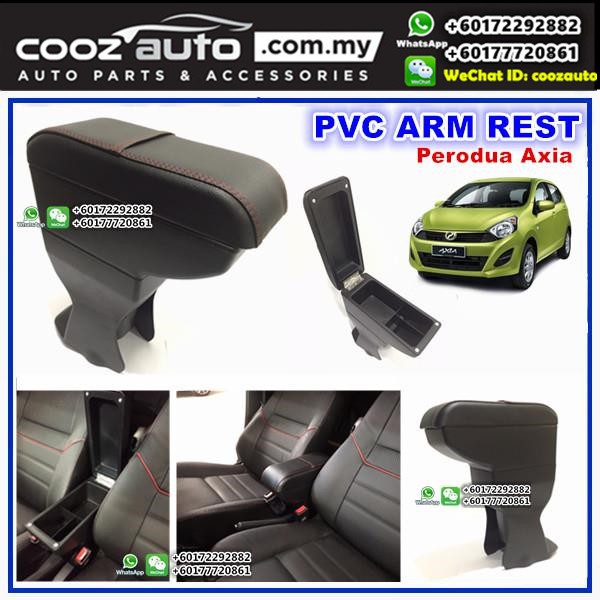 Perodua Axia Pvc Arm Rest Armrest Console Black Leather 