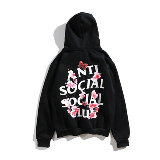 anti social social club pink flower hoodie