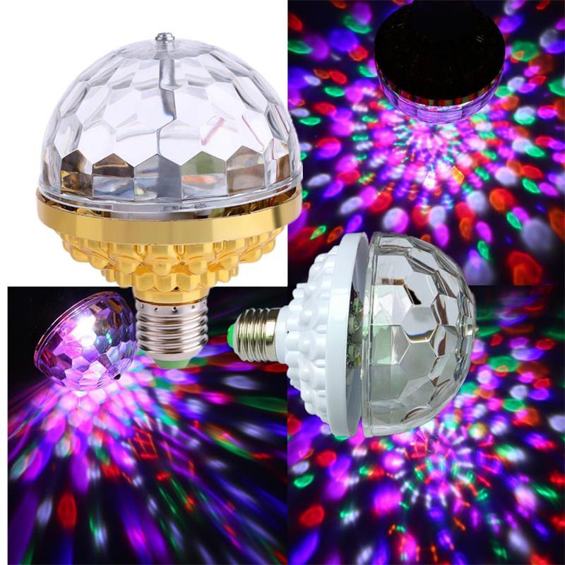 E27 Mini Disco Light 6w Rgb 6 Color Crystal Magic Light Bulb Lamp 