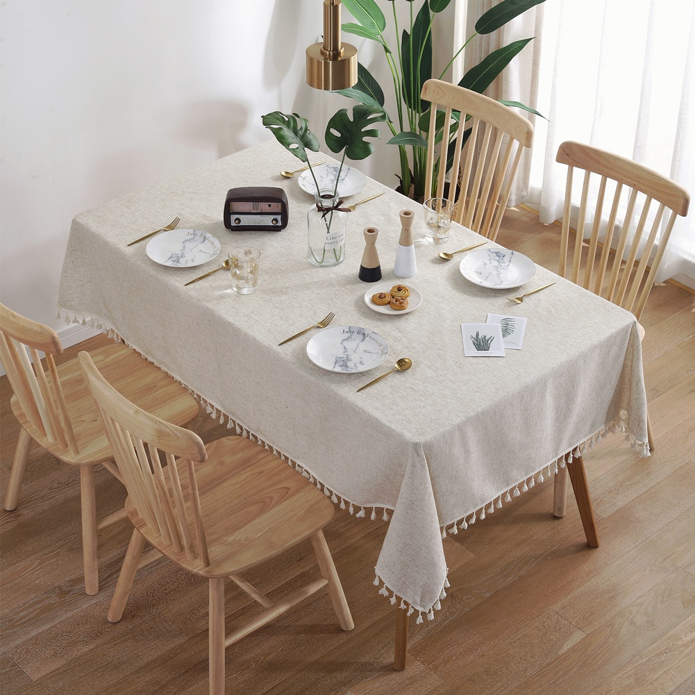 Meioro Tablecloths Rectangular Round Tablecloth Cotton Table Cloth