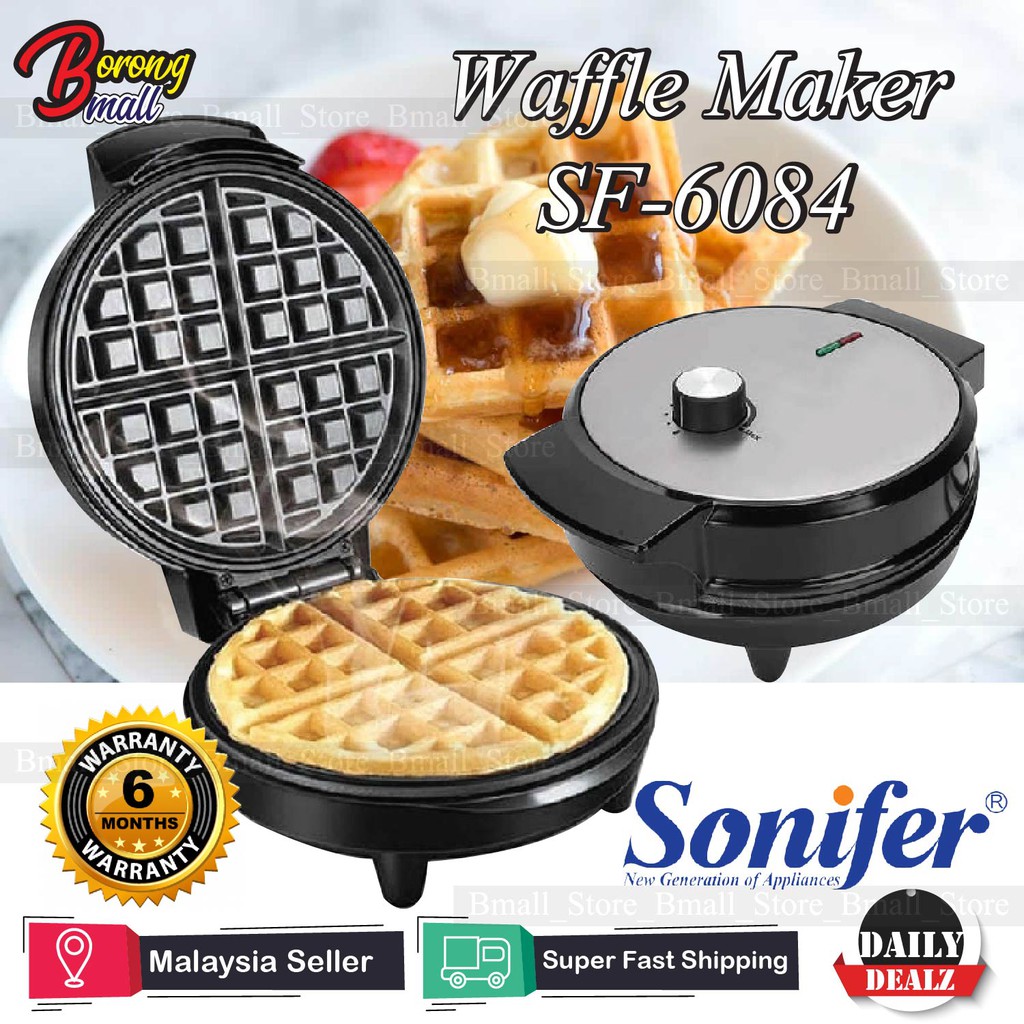 [6 MONTH WARRANTY] SONIFER Waffle Maker SF-6084 Adjustable Temperature Control with Control Knob