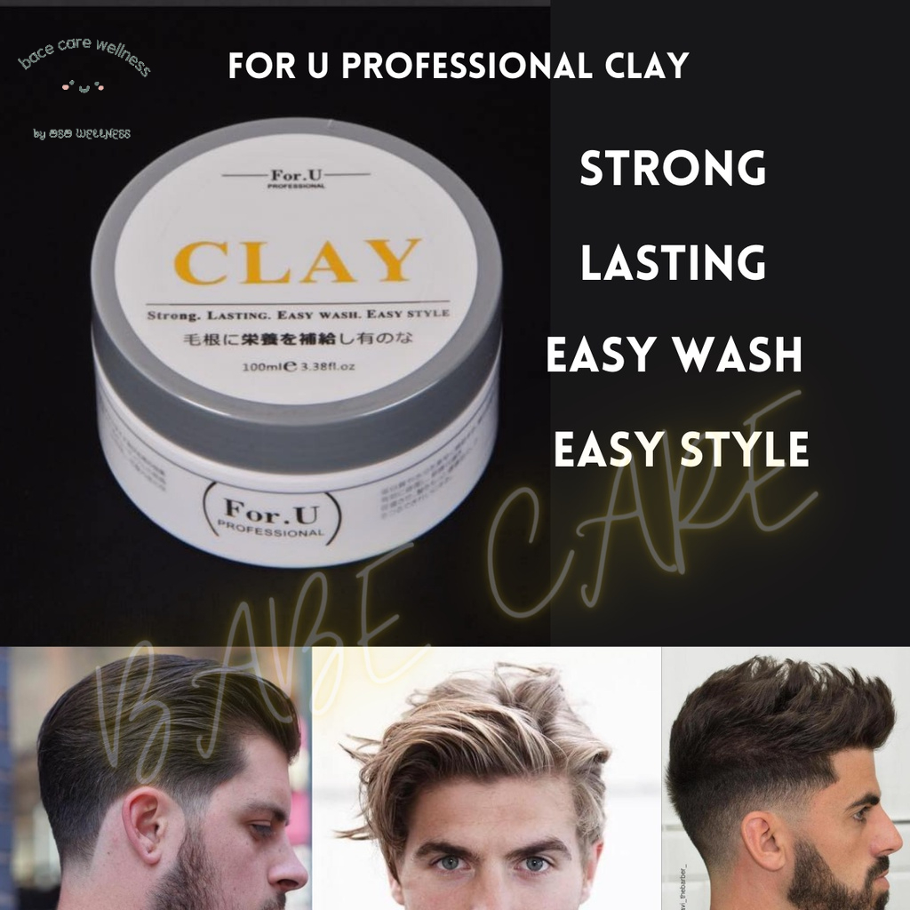 For U Professional Hair Clay (100ml) 发泥 Strong,Lasting,Easy Wash & Style  Hair Wax | Shopee Malaysia