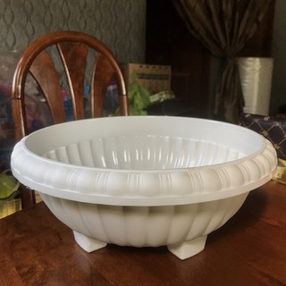 20 DESIGN PASU BUNGA PLASTIK BULAT PUTIH READY STOCK 25CM X 11CM