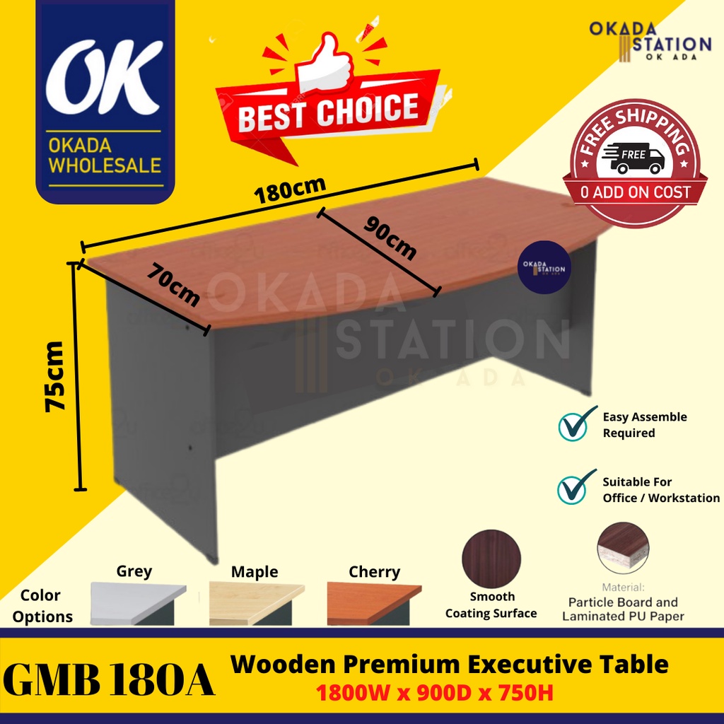 OKADA GMB180A Executive Office Table / Meja Belajar / Study Table Desk