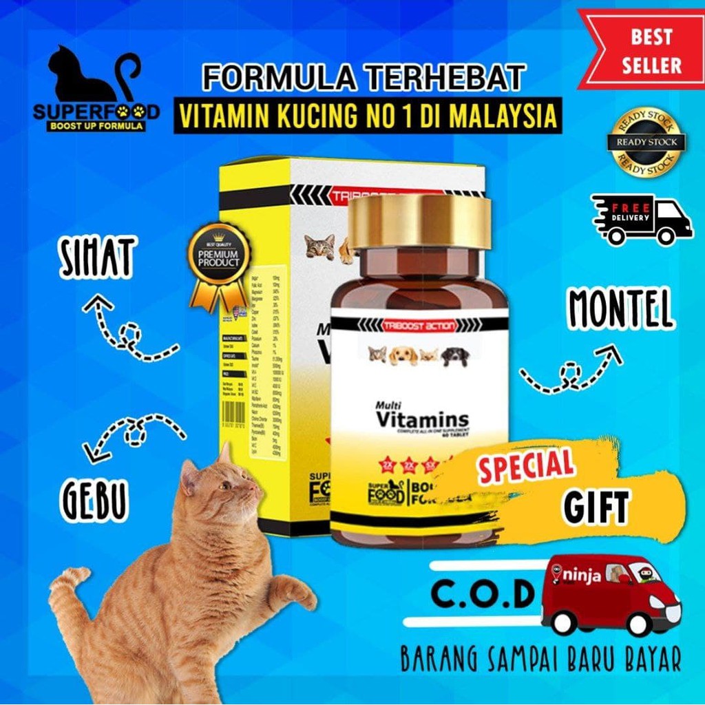 💥 SUPERFOOD 💥 BOOST UP FORMULA ( CAT VITAMIN PET ) LEBAT BULU , GEMOK
