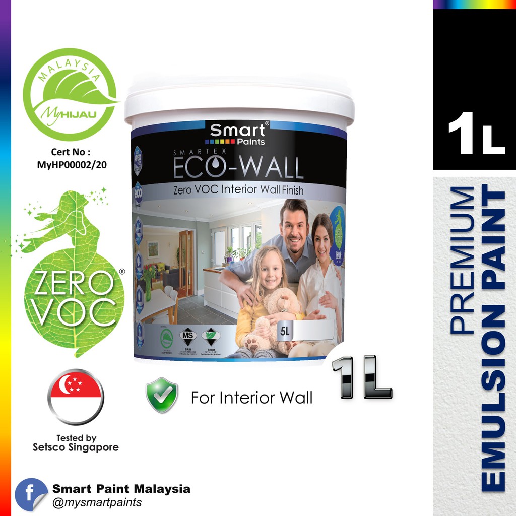 Smart Paints Smartex Eco Wall (1L) INTERNAL PAINT Shopee Malaysia