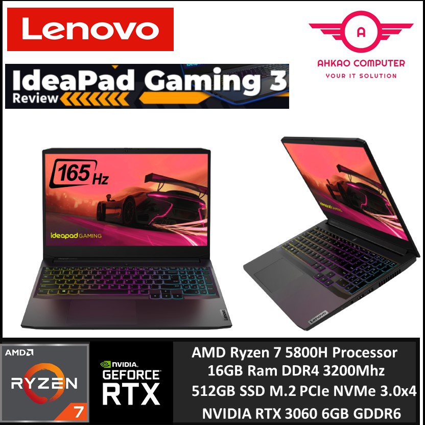 Lenovo IdeaPad Gaming 3 15ACH6 82K200B2MJ 15.6'' FHD 165Hz Laptop Black ...