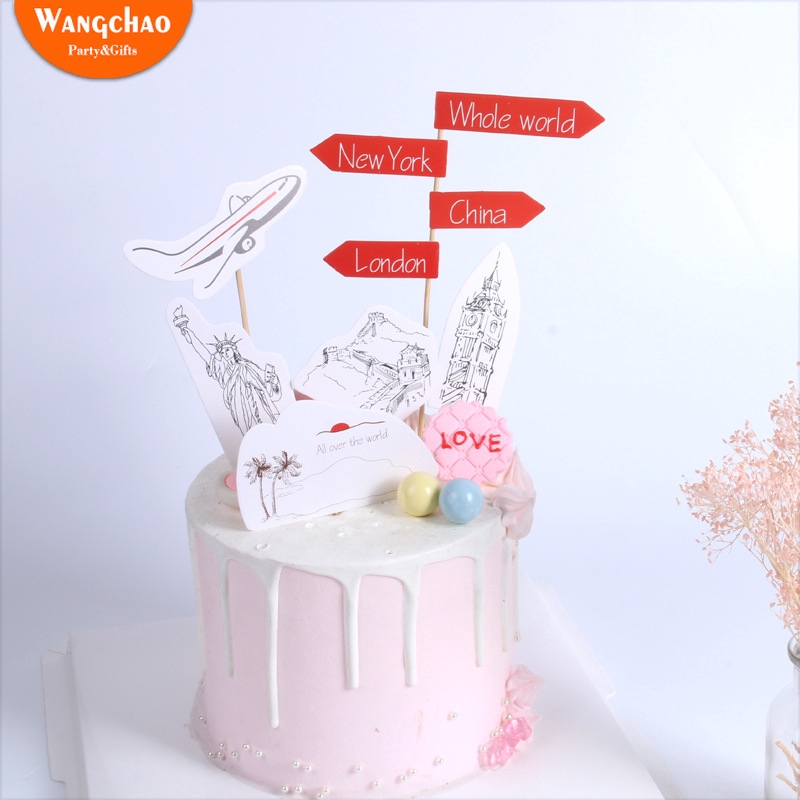 I M Going To Travel Theme Cake Topper Happy Birthday Cake