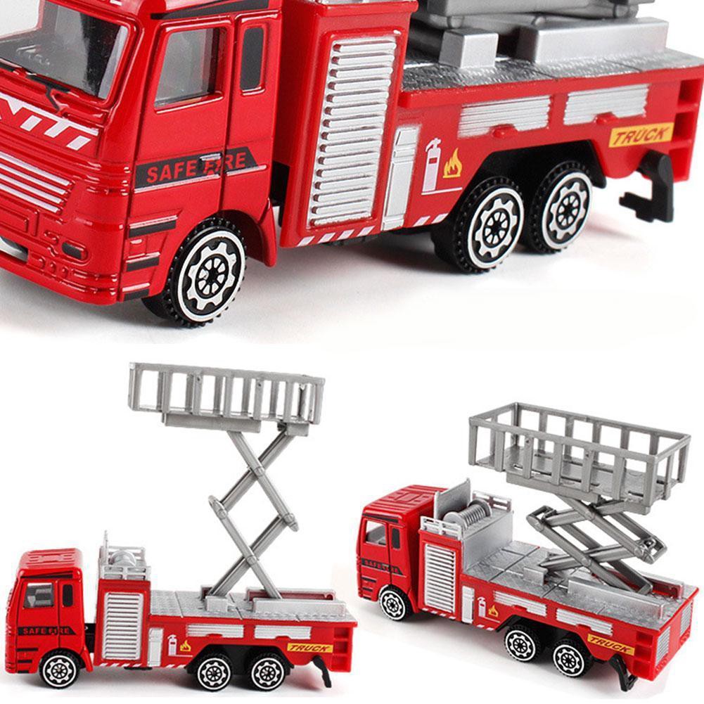 Kawaii Fire Rescue Present Toys Alloy Engineering Toy Mining model For ...