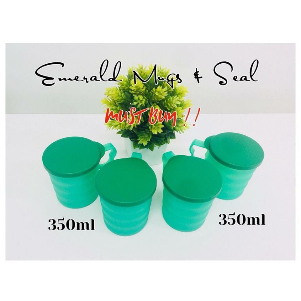 Emerald Mug & Seal Tupperware (4) 350ml