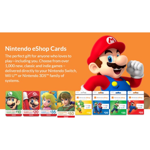 Nintendo eShop 5-10-20-30-35-45-50 USD Gift Card Switch Online Membership Family Code Prepaid US Pokemon Mario - Shopee Malaysia