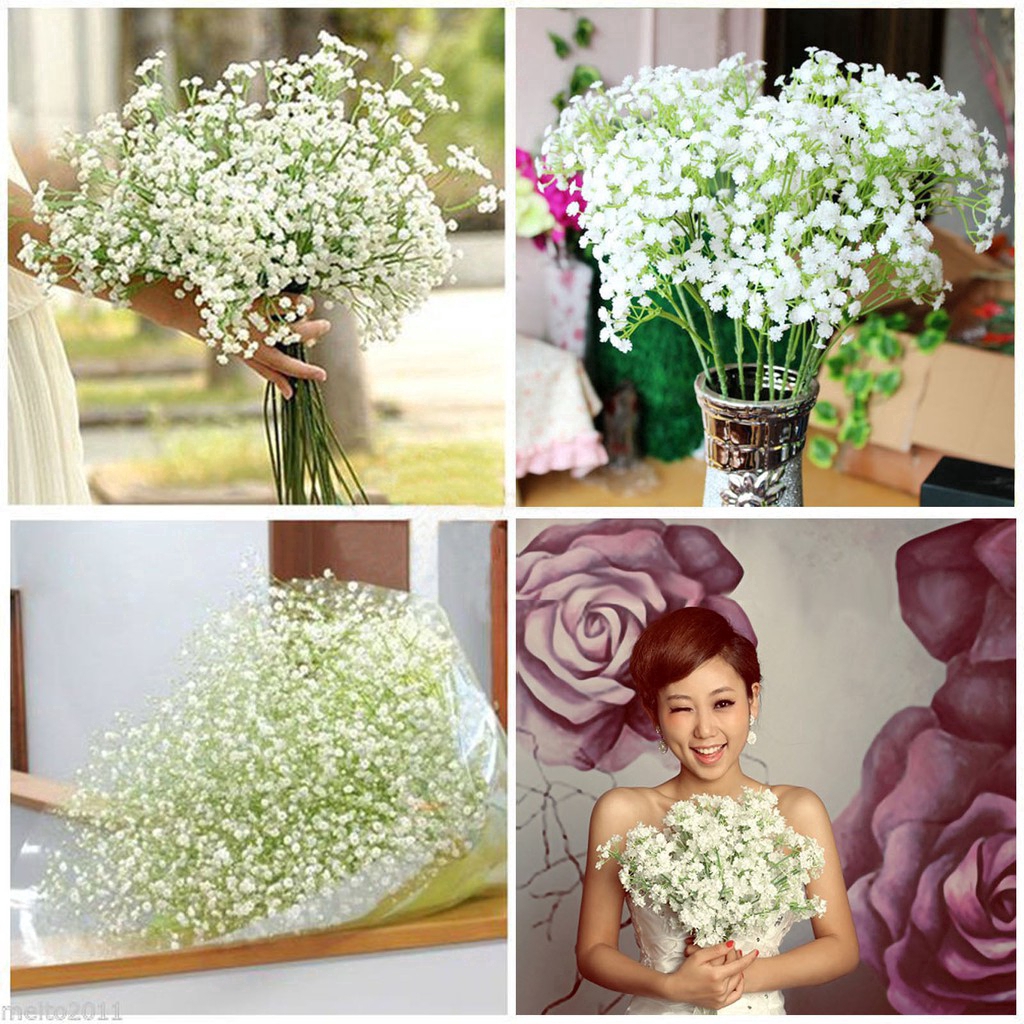 10pcs Romantic Baby's Breath Gypsophila Silk Flower Party Wedding Home Décor 