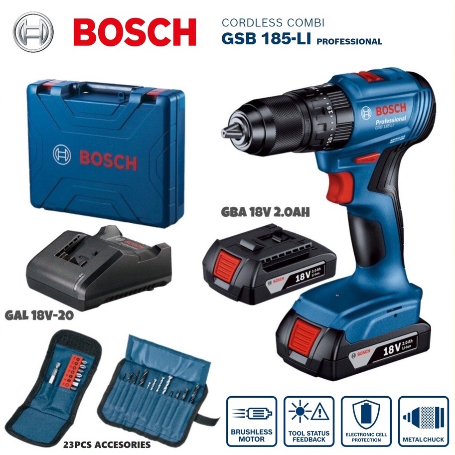 BOSCH GSB 185-LI PROFESSIONAL CORDLESS COMBI | Shopee Malaysia