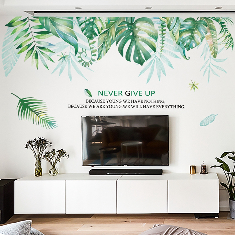 Diy Leaf Wall Decals Tv Sofa Bedroom Plant Decoration Wall Stickers New