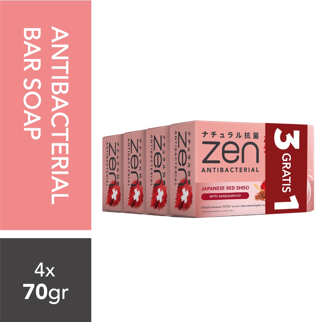 Zen Antibacterial Shiso Bar Soap & Sandalwood 70g 4 pcs Shopee Malaysia