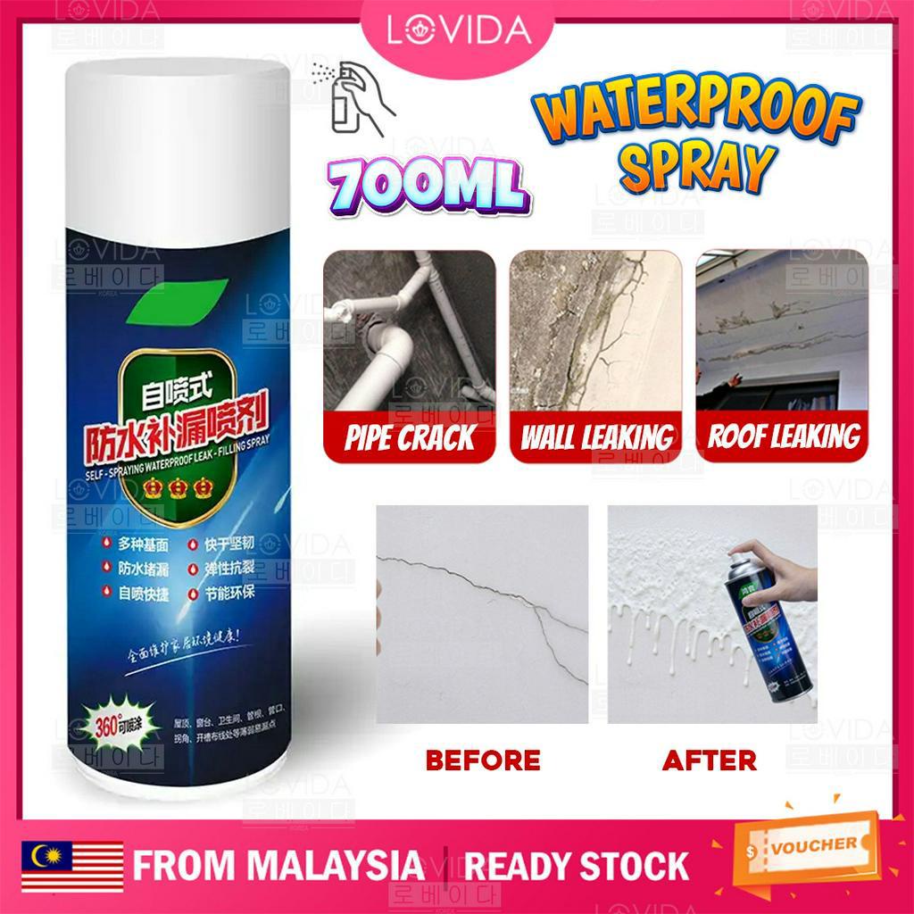 LOVIDA 700ML Repair Building Base Roof Cracks Waterproof Spray Treatment Pipes Lofts Gutter Roof Leaking Sealant Spray