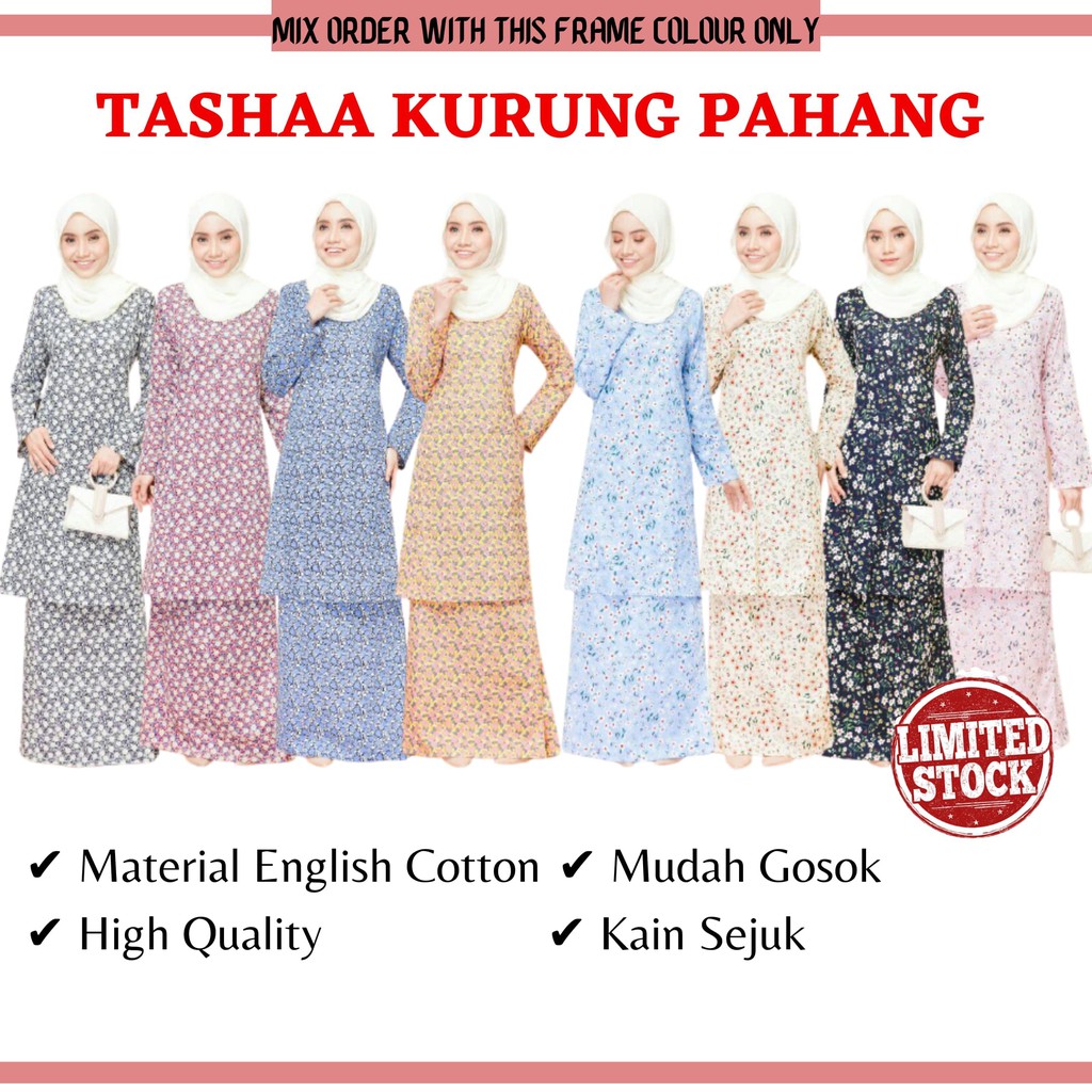 Tashaa Baju Kurung Pahang Murah Baju Kurung Cotton Saiz Besar Limited Stock Shopee Malaysia