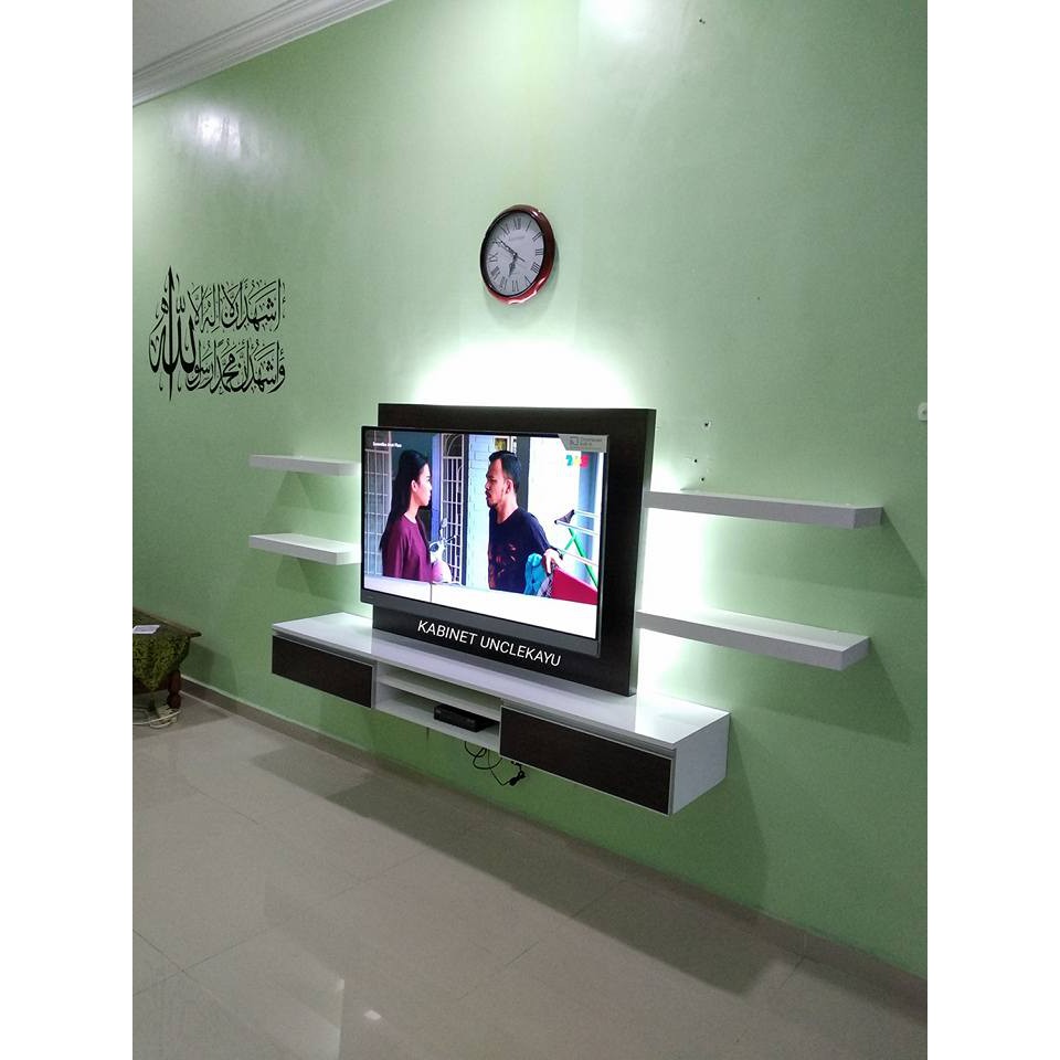 Tv Cabinet Wall Mount Modern Floating Tv Cabinet Kabinet Tv Moden Gantung Maximum 50 Inch Tv 2015152937 Shopee Malaysia