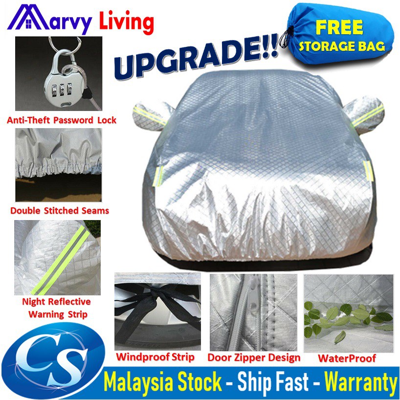 🔥🔥 Durable 3 Layers Thick Aluminum Coating Full Car Cover Outdoor