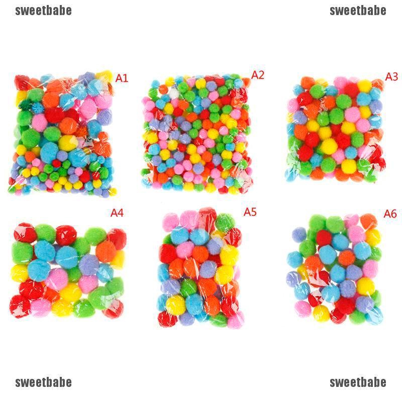 10 50mm Multicolor Pompoms Pom Pom Kindergarten Diy Art Craft Kids Educational Sweetbabe My Shopee Malaysia