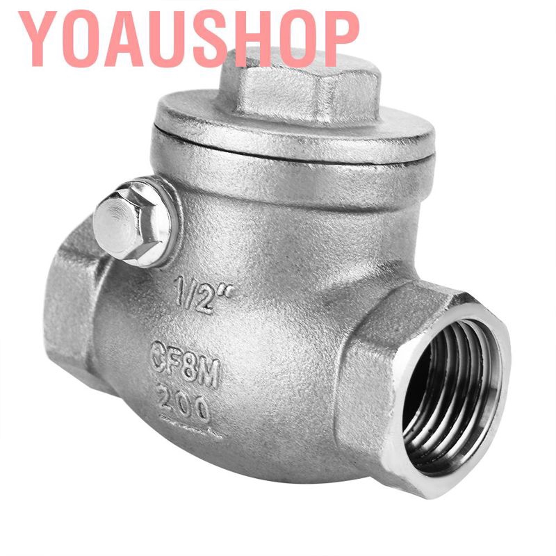 1 DN25 Stainless Steel One Way Swing Check Valve Female Thread WOG 200PSI Valve for Water Oil Gas