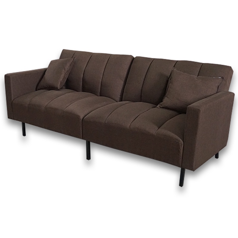 VERONIKA 3 Seater Fabric Sofa Bed-Brown