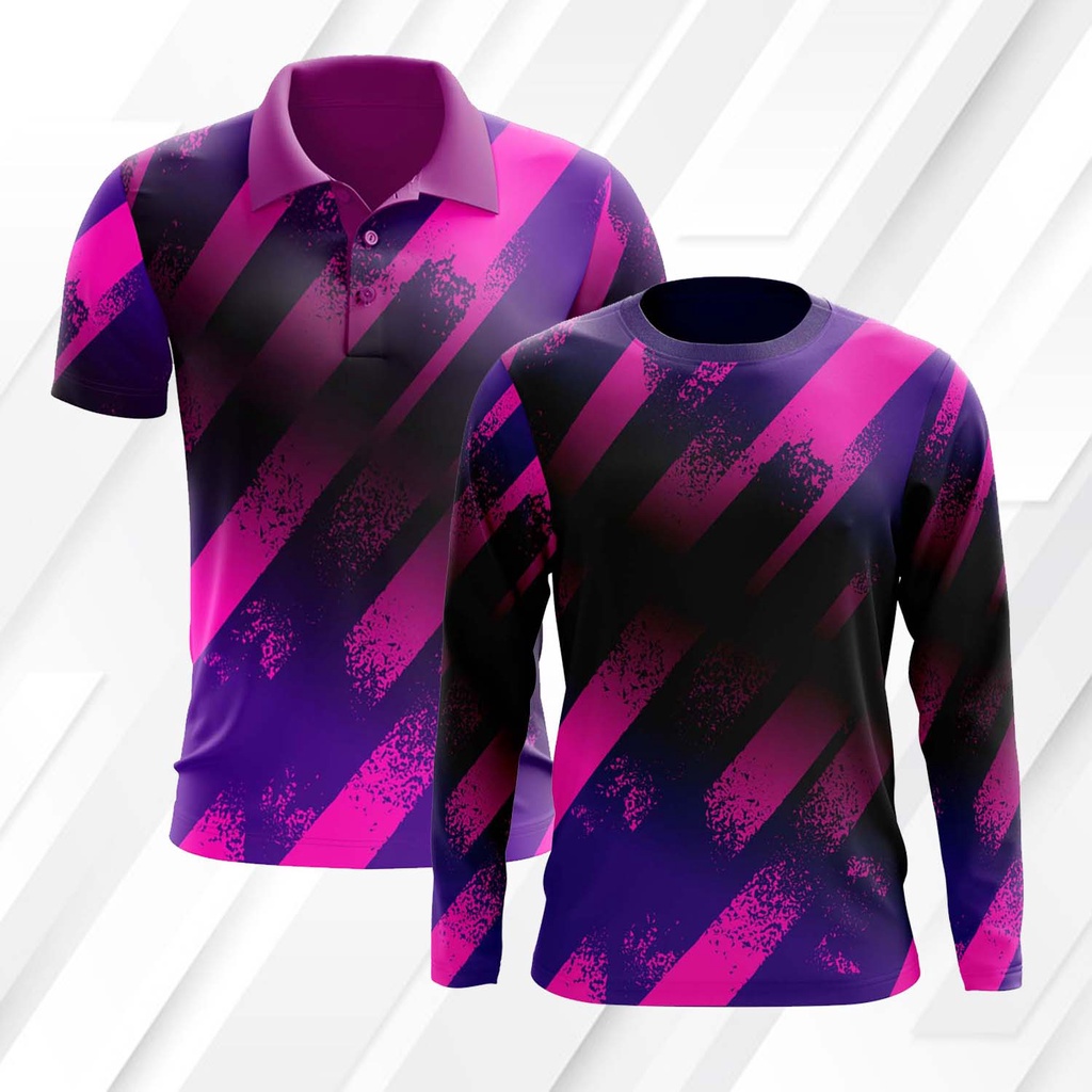 Axellent Purple Stripe Tee Tshirt Jersey Sublimation Unisex Junior Polo ...
