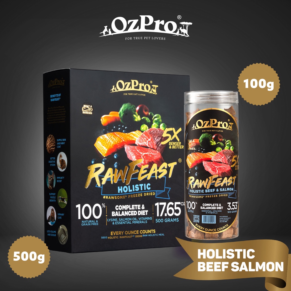 OzPro RawFeast Freeze Dried Raw Meat Premium Cat/Kitten Treat