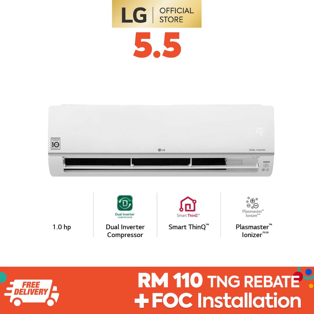 LG Dual Inverter Air Conditioner with Ionizer and Smart ThinQ 1.0HP S3