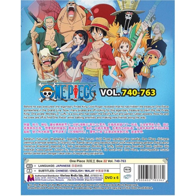 Anime Dvd One Piece Box 22 Vol 740 763 Shopee Malaysia