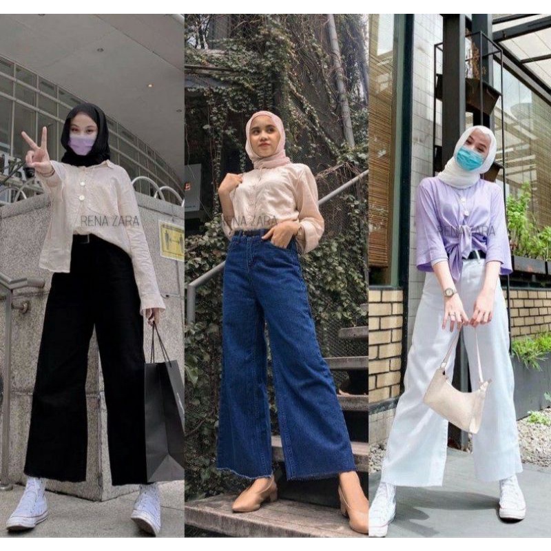 ???Women's Palazzo jeans Denim high quality Fashionable murah [Ready Stock]??