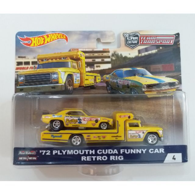 hot wheels 72 plymouth cuda funny car retro rig