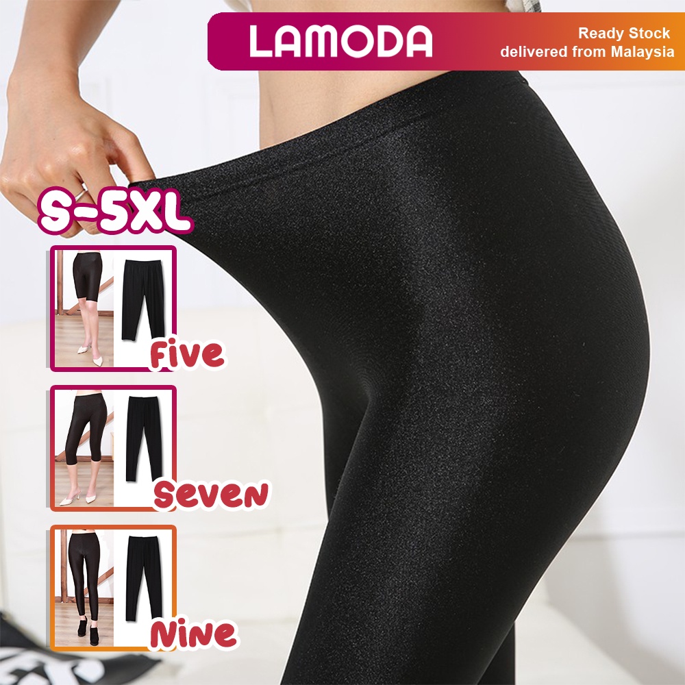 [S-5XL][Lamoda]YUKARI Woman Stretch Elastic Waist Plus Size Legging Black Slim Long High waisted