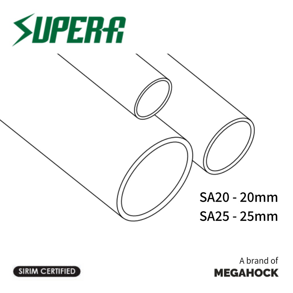 SUPERA PVC Electrical Conduit Pipe 2.9 meter [3/4" 20mm; 1" 25mm