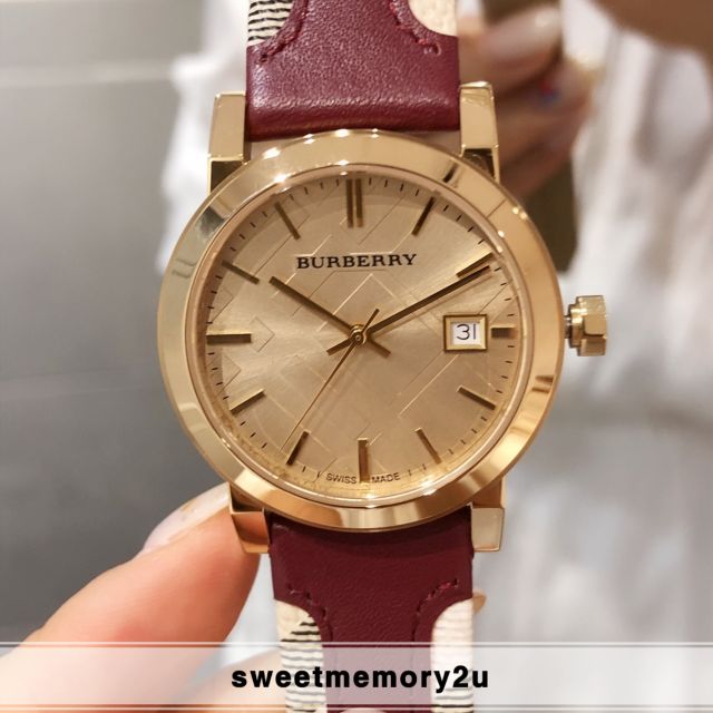 burberry red strap watch