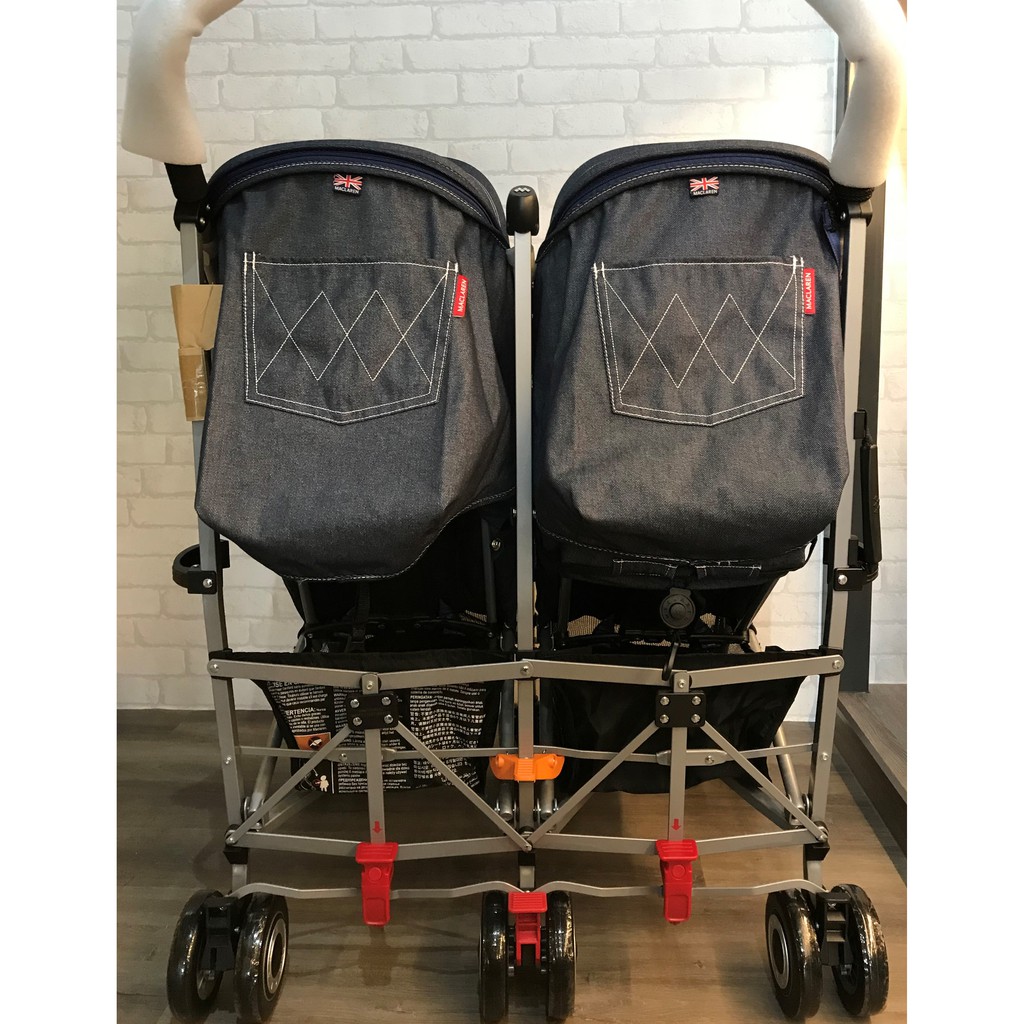 maclaren denim double stroller