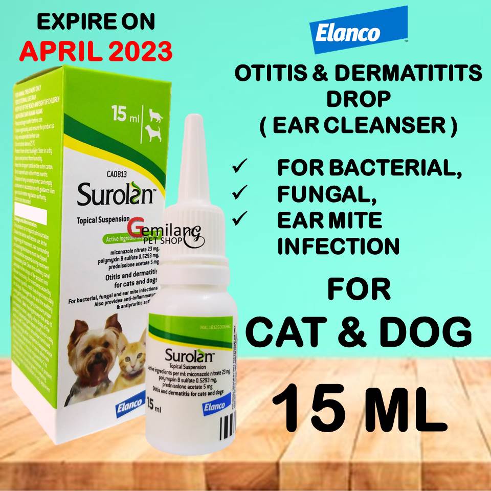 Ear Drop For Cats Dogs 15 Ml Ubat Telinga Untuk Anjing Dan Kucing Expiry Date April 2023 Shopee Malaysia