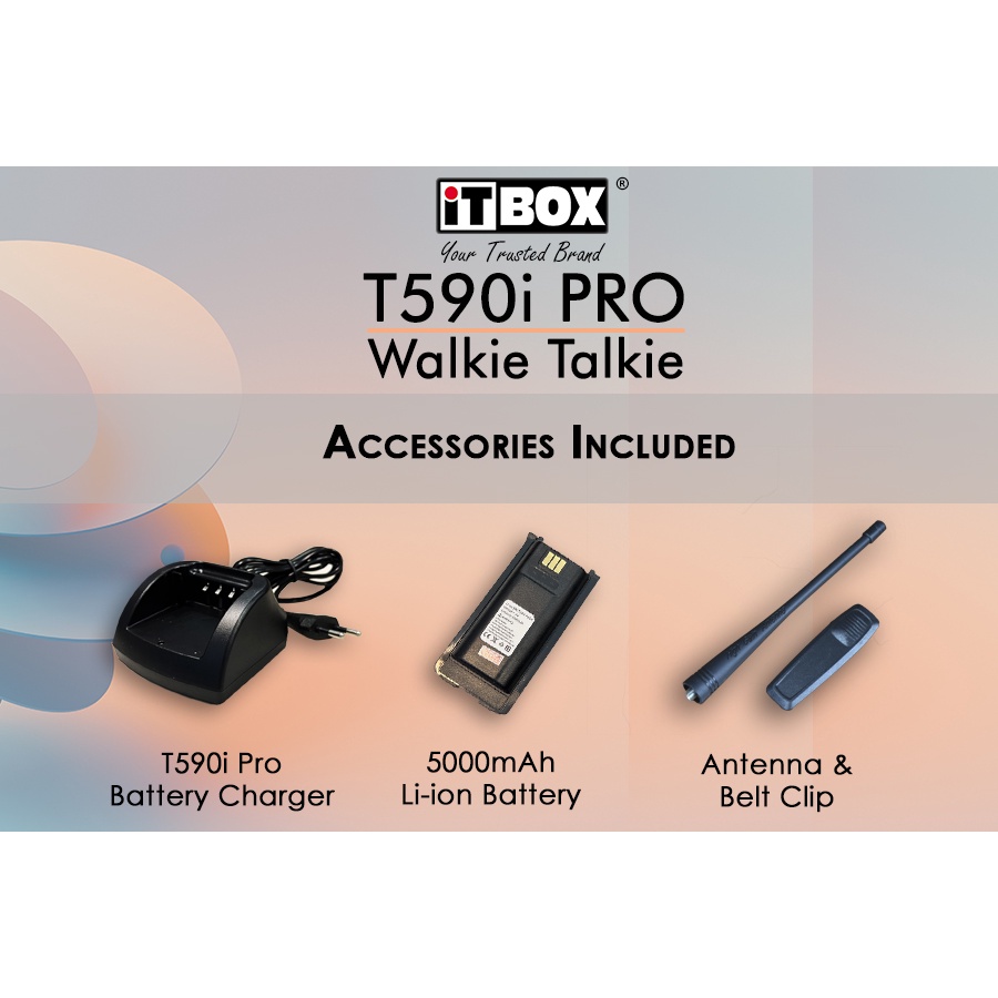 iTBOX T590i Pro Walkie Talkie UHF Radio Portable 400-480MHz Professional FM Transceiver