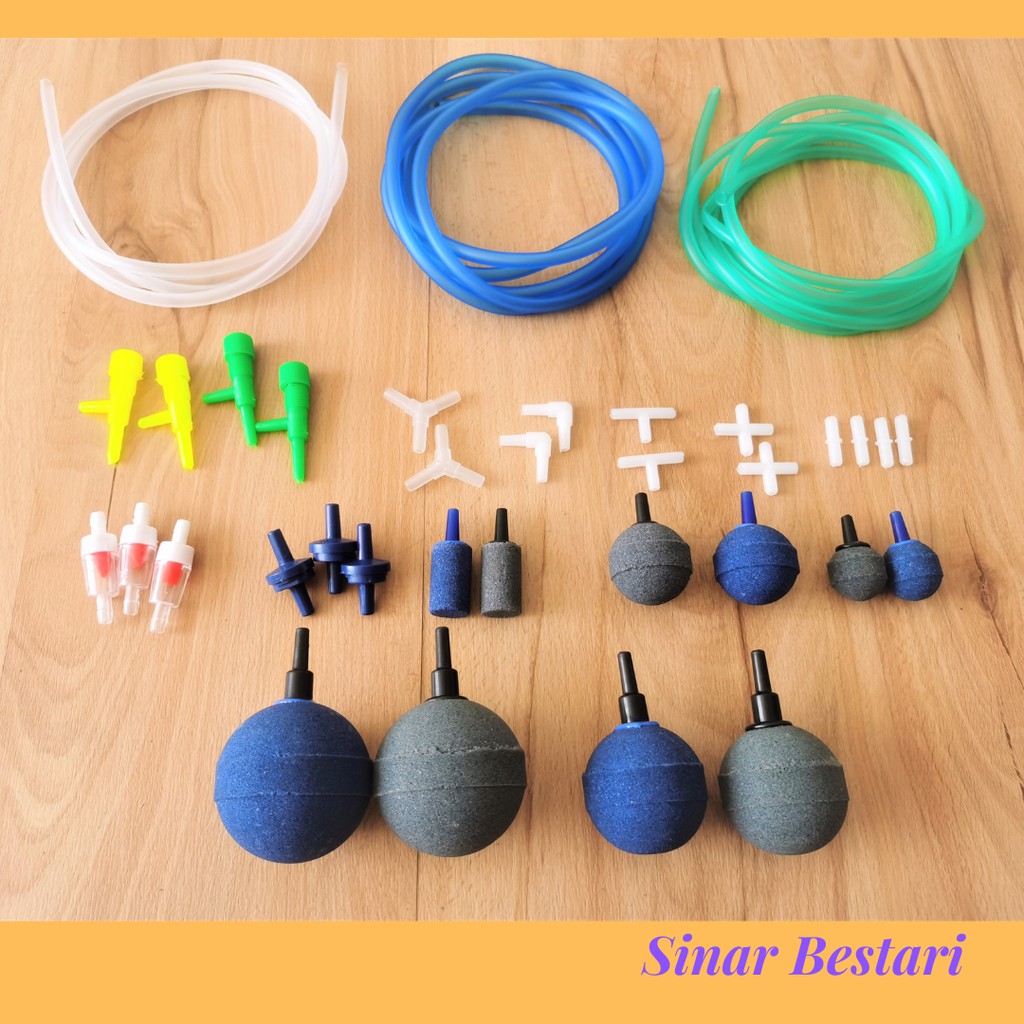 Hose Air Aquarium 4mm Air Stone One Way Valve On Off Joint Fish Ikan